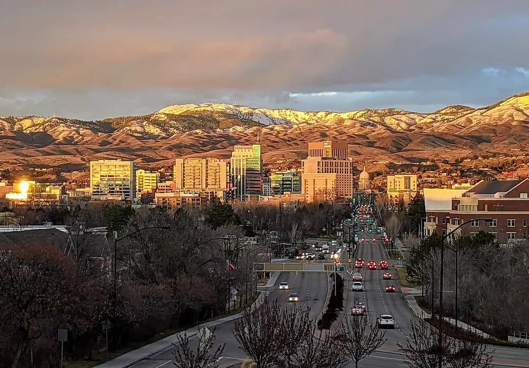 Boise cityscape and surrounding landscape